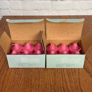 PartyLite Passion Fruit Papaya scented & Pink colored  2” Votive candles 12 qty